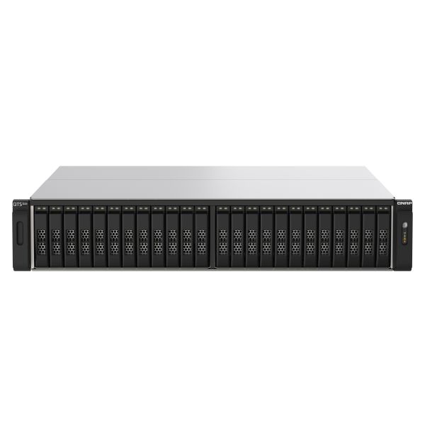 QNAP TS-h2490FU NAS Rack (2U) EPYC 7232P 64 GB DDR4 0 TB QuTS hero Zwart, Grijs (TS-H2490FU-7232P-64G)