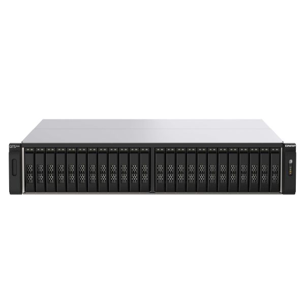 QNAP TS-h2490FU NAS Rack (2U) EPYC 7302P 256 GB DDR4 0 TB QuTS hero Zwart, Grijs (TS-H2490FU-7302P-256G)
