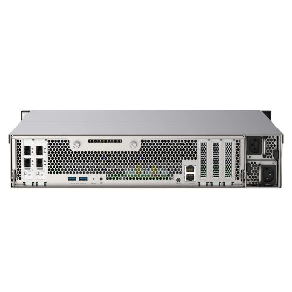QNAP TS-h2490FU NAS Rack (2U) EPYC 7302P 256 GB DDR4 0 TB QuTS hero Zwart, Grijs (TS-H2490FU-7302P-256G)