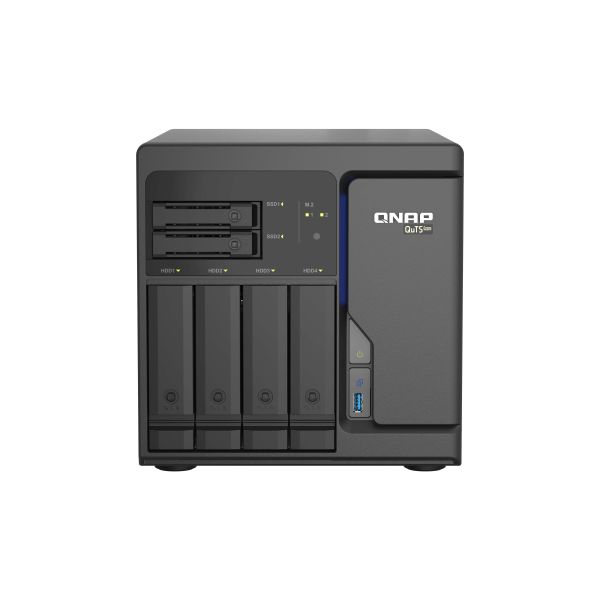QNAP TS-h686 NAS Tower Intel® Xeon® D D-1602 8 GB DDR4 0 TB QuTS hero Zwart (TS-H686-D1602-8G)