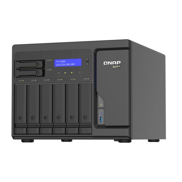 QNAP TS-h886 NAS Tower Intel® Xeon® D D-1602 8 GB DDR4 0 TB QuTS hero Zwart (TS-H886-D1602-8G) QNAP TS-h886 NAS Tower Intel® Xeon® D D-1602 8 GB DDR4 0 TB QuTS hero Zwart (TS-H886-D1602-8G)