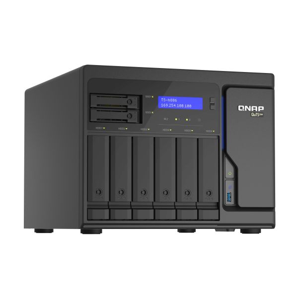 QNAP TS-h886 NAS Tower Intel® Xeon® D D-1602 8 GB DDR4 0 TB QuTS hero Zwart (TS-H886-D1602-8G) QNAP TS-h886 NAS Tower Intel® Xeon® D D-1602 8 GB DDR4 0 TB QuTS hero Zwart (TS-H886-D1602-8G)