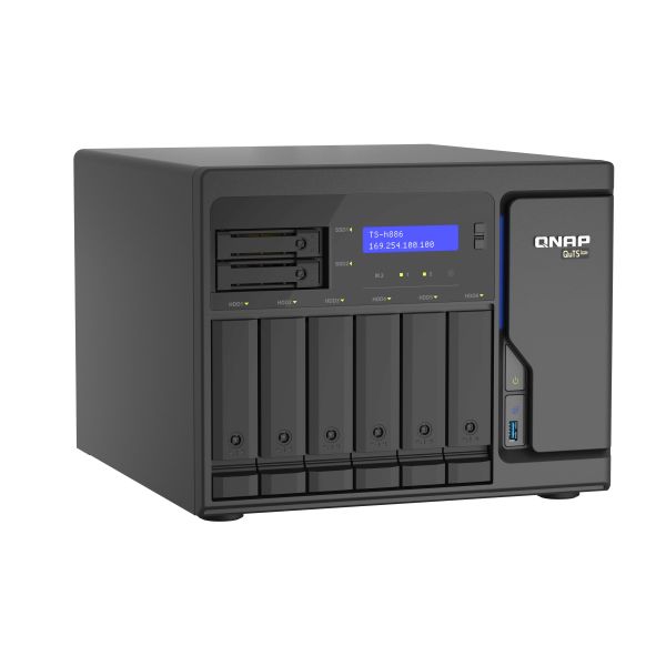 QNAP TS-h886 NAS Tower Intel® Xeon® D D-1602 8 GB DDR4 0 TB QuTS hero Zwart (TS-H886-D1602-8G) QNAP TS-h886 NAS Tower Intel® Xeon® D D-1602 8 GB DDR4 0 TB QuTS hero Zwart (TS-H886-D1602-8G)