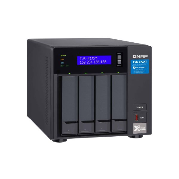 QNAP TVS-472XT NAS Tower Ethernet LAN Zwart i3-8100T (TVS-472XT-I3-4G)
