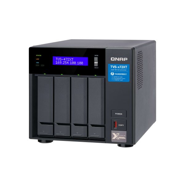QNAP TVS-472XT NAS Tower Ethernet LAN Zwart i3-8100T (TVS-472XT-I3-4G)