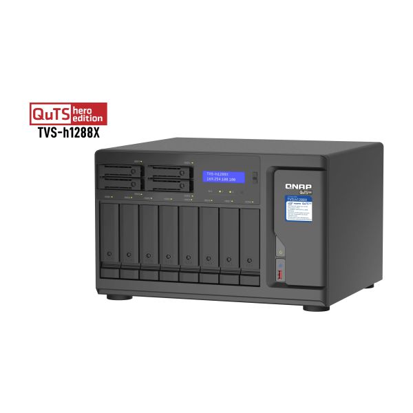 QNAP TVS-h1288X NAS Tower Intel® Xeon® W-1250 16 GB DDR4 0 TB QuTS hero Zwart (TVS-H1288X-W1250-16G) QNAP TVS-h1288X NAS Tower Intel® Xeon® W-1250 16 GB DDR4 0 TB QuTS hero Zwart (TVS-H1288X-W1250-16G)