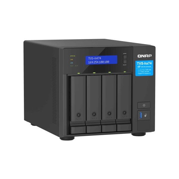 QNAP TVS-H474 NAS Tower Intel® Pentium® G7400 8 GB DDR4 0 TB QuTS hero Zwart (TVS-H474-PT-8G) QNAP TVS-H474 NAS Tower Intel® Pentium® G7400 8 GB DDR4 0 TB QuTS hero Zwart (TVS-H474-PT-8G)