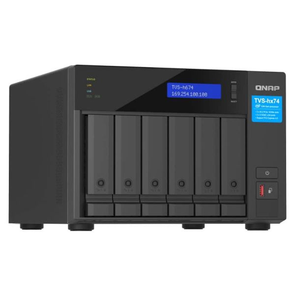 QNAP TVS-H674 NAS Tower Ethernet LAN Zwart i5-12400 (TVS-H674-I5-32G)