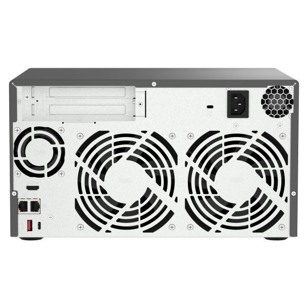 QNAP TVS-h874 NAS Tower Intel® Core™ i7 32 GB DDR4 0 TB QuTS hero Zwart (TVS-H874-I7-32G) QNAP TVS-h874 NAS Tower Intel® Core™ i7 32 GB DDR4 0 TB QuTS hero Zwart (TVS-H874-I7-32G)