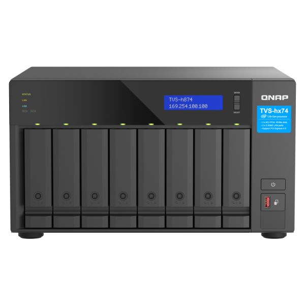 QNAP TVS-h874X NAS Tower Intel® Core™ i9 64 GB DDR4 0 TB QuTS hero Zwart (TVS-H874X-I9-64G) QNAP TVS-h874X NAS Tower Intel® Core™ i9 64 GB DDR4 0 TB QuTS hero Zwart (TVS-H874X-I9-64G)