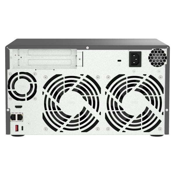 QNAP TVS-h874X NAS Tower Intel® Core™ i9 64 GB DDR4 0 TB QuTS hero Zwart (TVS-H874X-I9-64G)