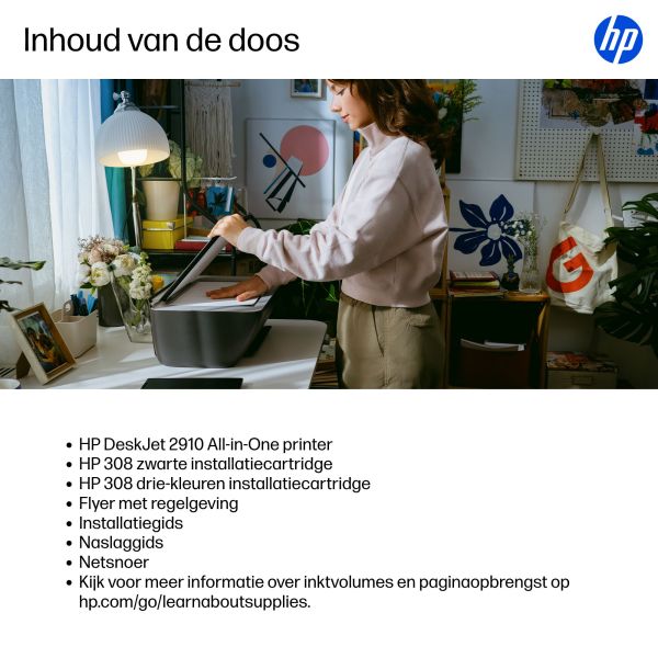 HP DeskJet 2910 Draadloos All-in-One Kleur Printer, Instant Ink (89F98B) HP DeskJet 2910 Draadloos All-in-One Kleur Printer, Instant Ink