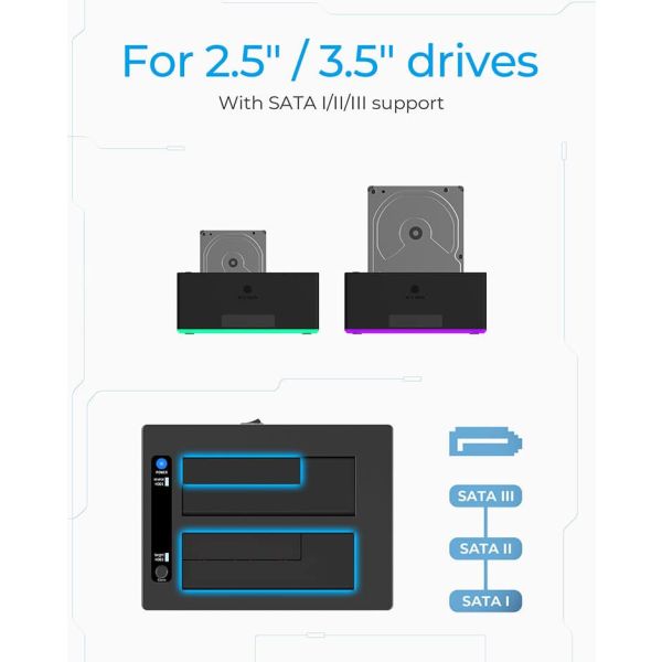 ICY BOX IB-127CL-U3 USB 3.2 Gen 1 (3.1 Gen 1) Type-B Zwart (IB-127CL-U3)