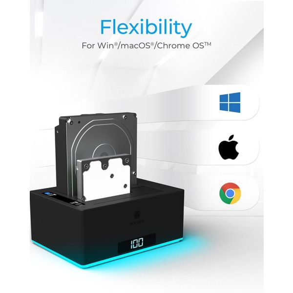 ICY BOX IB-127CL-U3 USB 3.2 Gen 1 (3.1 Gen 1) Type-B Zwart (IB-127CL-U3)