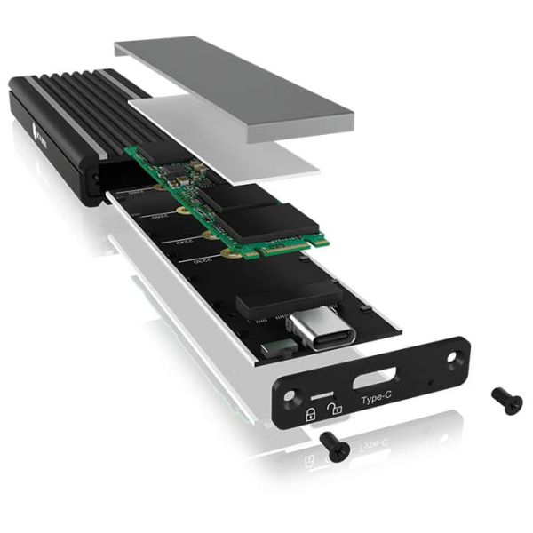 ICY BOX IB-1824ML-C31 SDD-behuizing Zwart M.2 (IB-1824ML-C31)