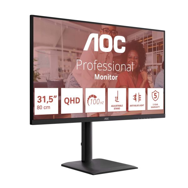AOC E4 Q32E4U computer monitor 80 cm (31.5") 2560 x 1440 Pixels Quad HD LED Zwart (Q32E4U)