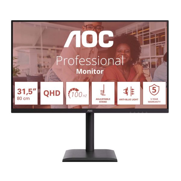 AOC E4 Q32E4U computer monitor 80 cm (31.5") 2560 x 1440 Pixels Quad HD LED Zwart (Q32E4U)