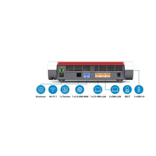 Box 5690 draadloze router 2.5 Gigabit Ethernet Dual-band (2.4 GHz / 5 GHz) Rood, Wit (20003096)