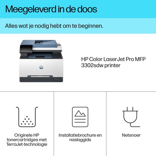HP LaserJet Pro 3302sdw Draadloos Multifunction Kleur Printer, Kopieerapparaat, scanner; dubbelzijdig (499Q6F)