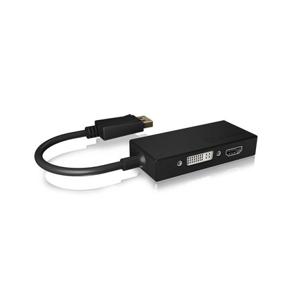 ICY BOX IB-AC1031 DisplayPort DVI-D + VGA (D-Sub) + HDMI Zwart (IB-AC1031)