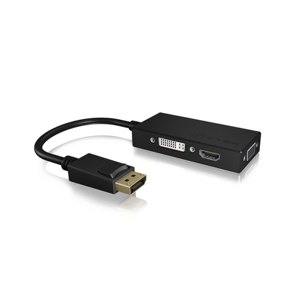 ICY BOX IB-AC1031 DisplayPort DVI-D + VGA (D-Sub) + HDMI Zwart (IB-AC1031)