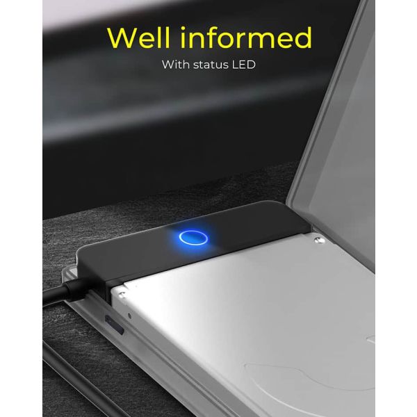 ICY BOX IB-AC603b-U3 HDD-/SSD-behuizing Antraciet, Zwart 2.5 (IB-AC603B-U3)
