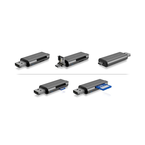 ICY BOX IB-CR200-C geheugenkaartlezer USB 2.0 Zwart (IB-CR200-C)