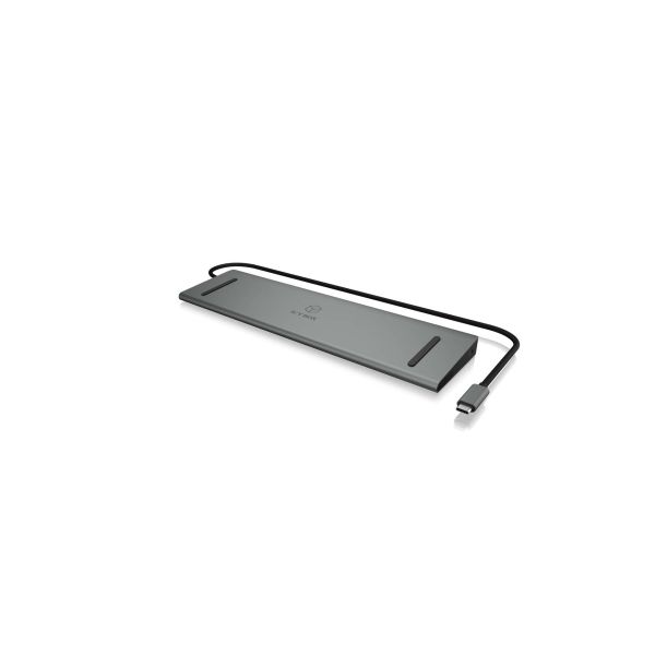 ICY BOX IB-DK2106-C Bedraad USB 3.2 Gen 1 (3.1 Gen 1) Type-C Antraciet, Zwart (IB-DK2106-C)