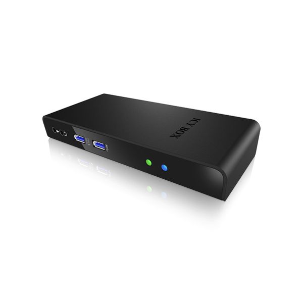 ICY BOX IB-DK2241AC Bedraad USB 3.2 Gen 1 (3.1 Gen 1) Type-A Zwart (IB-DK2241AC)