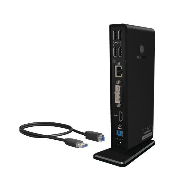 ICY BOX IB-DK2241AC Bedraad USB 3.2 Gen 1 (3.1 Gen 1) Type-A Zwart (IB-DK2241AC)