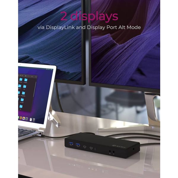ICY BOX IB-DK2245AC Bedraad USB 3.2 Gen 1 (3.1 Gen 1) Type-C Zwart (IB-DK2245AC)