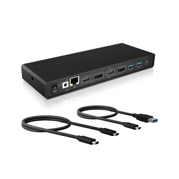 ICY BOX IB-DK2245AC Bedraad USB 3.2 Gen 1 (3.1 Gen 1) Type-C Zwart (IB-DK2245AC)