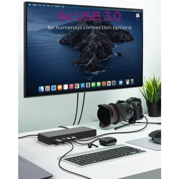 ICY BOX IB-DK2245AC Bedraad USB 3.2 Gen 1 (3.1 Gen 1) Type-C Zwart (IB-DK2245AC)
