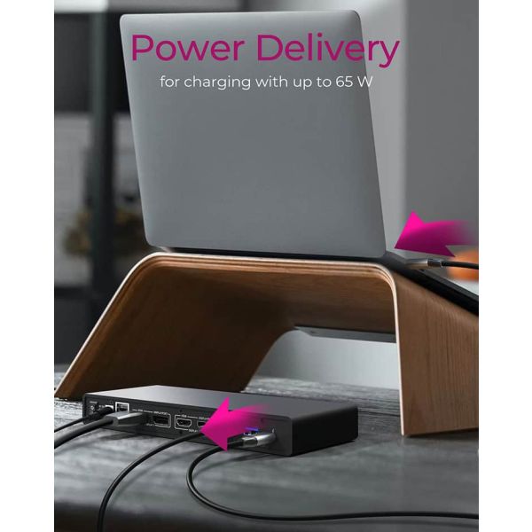 ICY BOX IB-DK2245AC Bedraad USB 3.2 Gen 1 (3.1 Gen 1) Type-C Zwart (IB-DK2245AC)