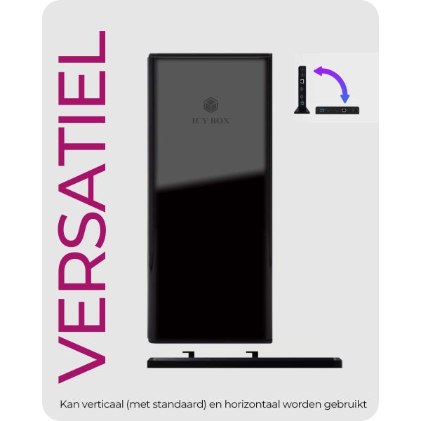 ICY BOX IB-DK2251AC Bedraad USB 3.2 Gen 2 (3.1 Gen 2) Type-A Zwart (IB-DK2251AC)
