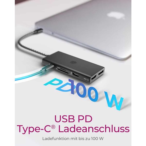 ICY BOX IB-DK4011-CPD Bedraad USB 3.2 Gen 1 (3.1 Gen 1) Type-C Zwart (IB-DK4011-CPD)