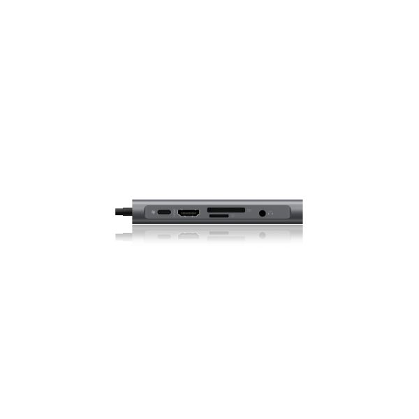 ICY BOX IB-DK4040-CPD Bedraad USB 3.2 Gen 1 (3.1 Gen 1) Type-C Antraciet, Zwart (IB-DK4040-CPD)