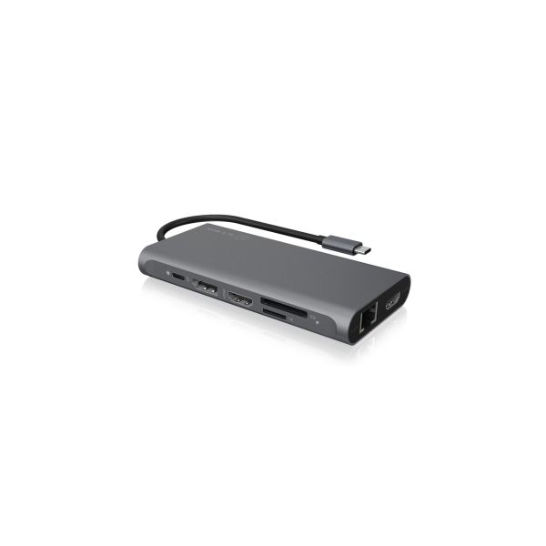 ICY BOX IB-DK4050-CPD Bedraad USB 3.2 Gen 1 (3.1 Gen 1) Type-C Antraciet (IB-DK4050-CPD)