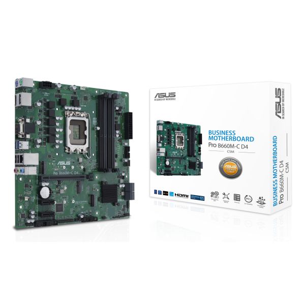 ASUS PRO B660M-C D4-CSM Intel B660 LGA 1700 micro ATX (90MB19B0-M1EAYC)
