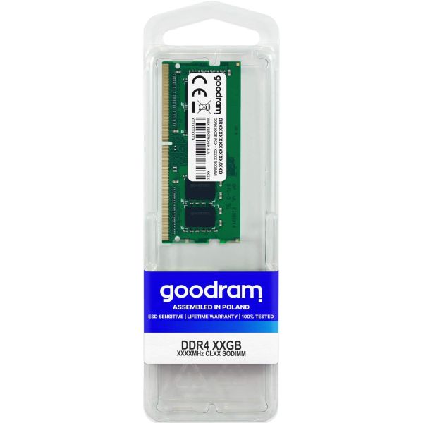 Goodram GR2666S464L19/16G geheugenmodule 16 GB 1 x 16 GB DDR4 260-pin SO-DIMM (GR2666S464L19/16G)