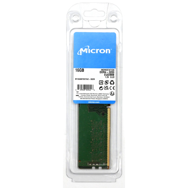 Micron 16GB DDR4-3200 ECC UDIMM (MTA9ASF2G72AZ-3G2R)