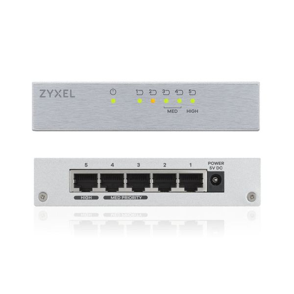 Zyxel GS-105B v3 Unmanaged L2+ Gigabit Ethernet (10/100/1000) Zilver (GS-105BV3-EU0101F)