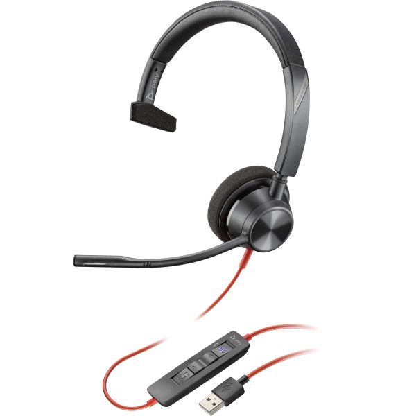 HP Poly Blackwire 3310 Microsoft Teams Certified Headset +USB-C/A-adapter TAA (760Q7AA)