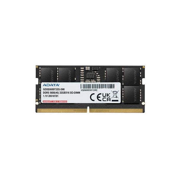 ADATA Gold geheugenmodule 32 GB 1 x 32 GB DDR5 5200 MT/s 262-pin SO-DIMM (GD5S5600732G-SMI)