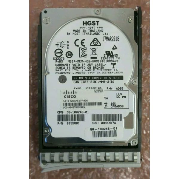 Cisco 1.8TB 12G SAS 10K Hard Drive (UCS-HD18TB10K4KN-WS-RFB)