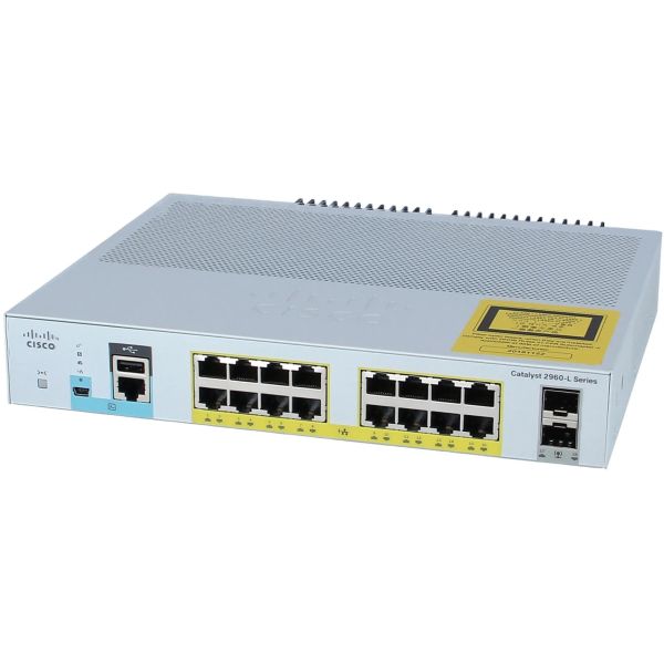 Cisco Catalyst 2960L 16 poorten Gigabit PoE+ Switch (WS-C2960L-16PS-LL-RFB)