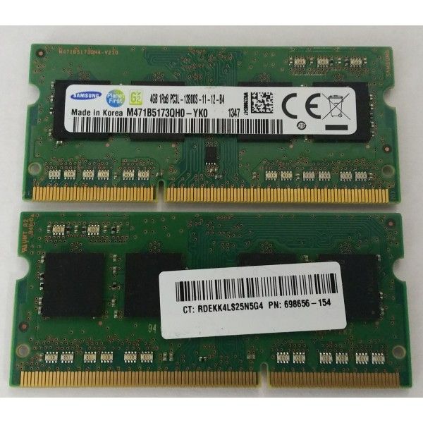 HP MEMORY 4GB DDR PC3-12800 SODIMM (698656-154)