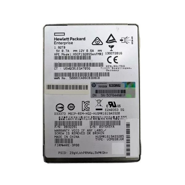 HP 3PAR HDD 1.92TB 12G 2.5inch SSD SMPM1633A-FIPS (874431-002)