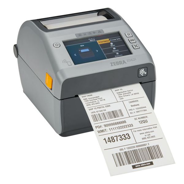 ZEBRA Direct Thermal Printer ZD621, Color Touch LCD_ 203 dpi, USB, USB Host, Ethernet, Serial, 802.11ax, BT5.3, All Countries Ex (ZD6A142-D4ER02EZ)