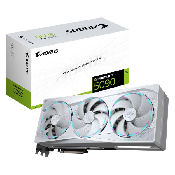 GIGABYTE AORUS GeForce RTX 5090 STEALTH ICE 32G NVIDIA 32 GB GDDR7 (GV-N5090AORUSST ICE-52GD)